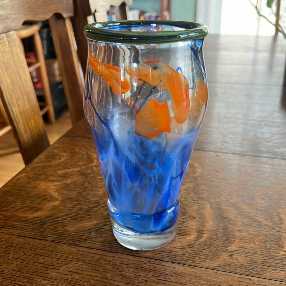 Hand blown glass vase